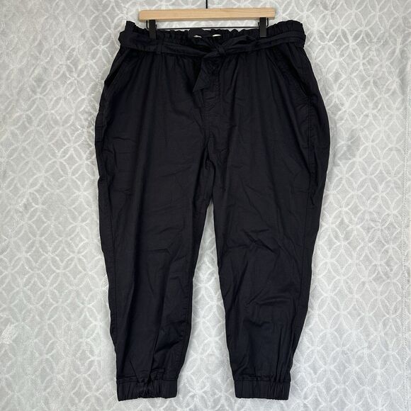 Levis Belted Jet Set Joggers Womens 16W Black Stretch Twill Pants Relaxed Casual - Picture 2 of 15